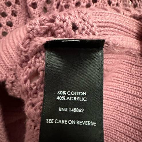 Torrid  Pointelle Pullover V-Neck Sweater Size 1 1X Foxglove Pink Open Knit