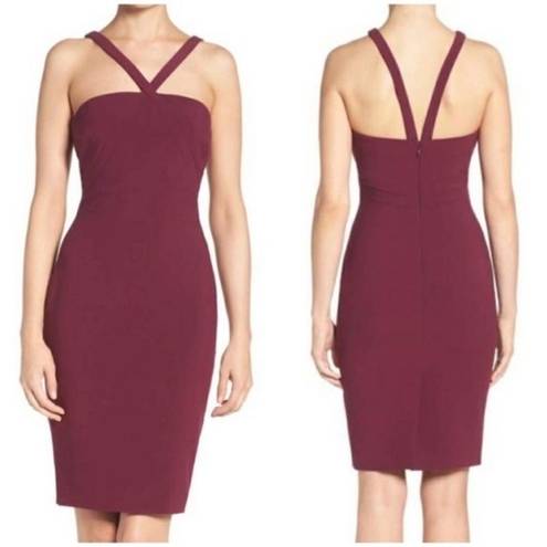 Likely  Bridgeport Strappy Body Con Dress In Plum Sheath Cocktail Womens Size 10