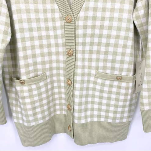 Joie  Gingham Boyfriend Oversized Cardigan Sweater New