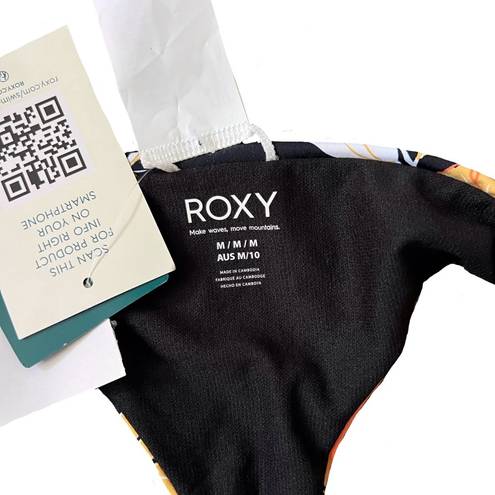 Roxy NWT  Printed High Leg Cheeky Bikini Bottoms - Black Floral - M