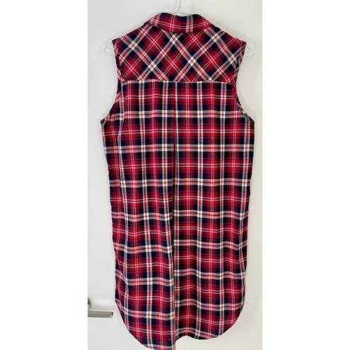 Sans Souci Red Plaid Shirtdress