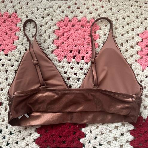 Aerie  Brown Metallic Bikini Swim Suit Two Piece Size Large