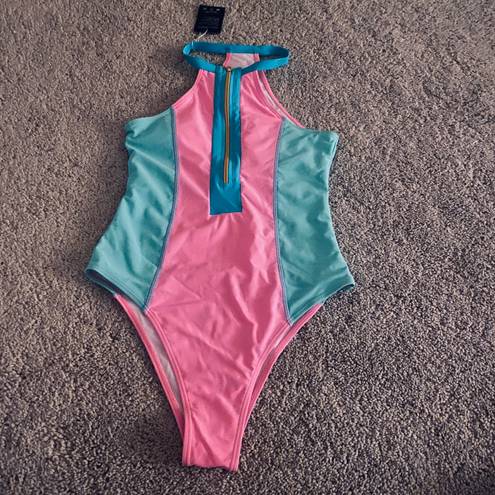 One Piece BIKINX Women  Bathing Suit Tummy Control Swimsuits High Neck Zip Front Monokini