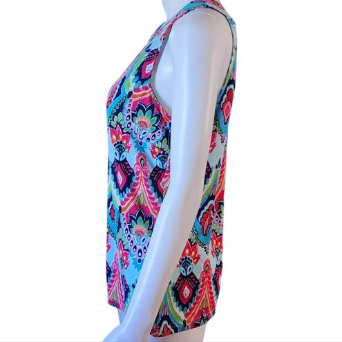 Buckhead Betties  pink blue paisley halter tank size small