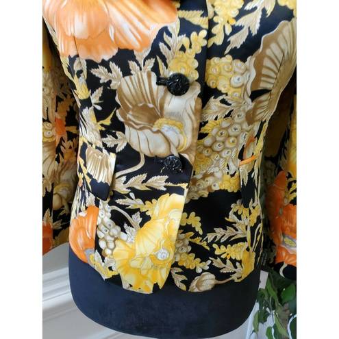 Jones Wear  Women's Floral Polyester Long Sleeve Single Breasted Blazer Size 6P