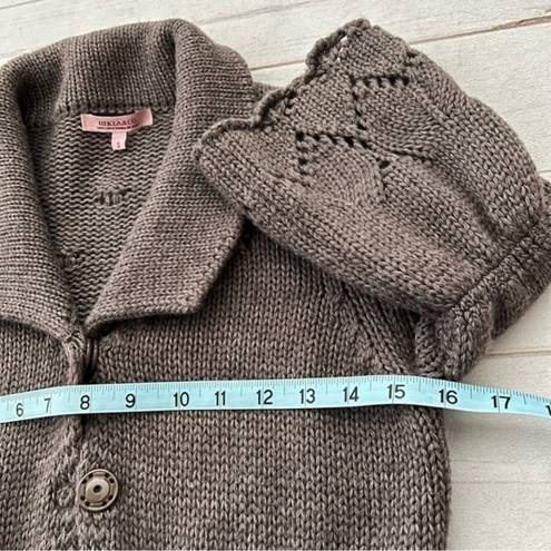 Krass&co HEKLA &  Made in Italy Womens Gray Wool Blend Cardigan wrap Sweater Si…