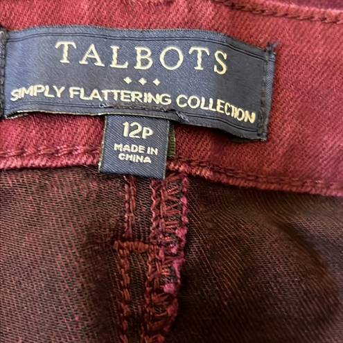 Talbots  High Waist Ankle Burgundy Denim Jeans