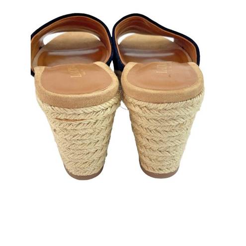 Ralph Lauren LAUREN  Karlia Suede Leather Slip On Espadrille Wedge Heels Womens 8