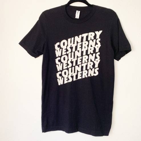 Tultex Country Western Black Graphic Short Sleeve Tee 