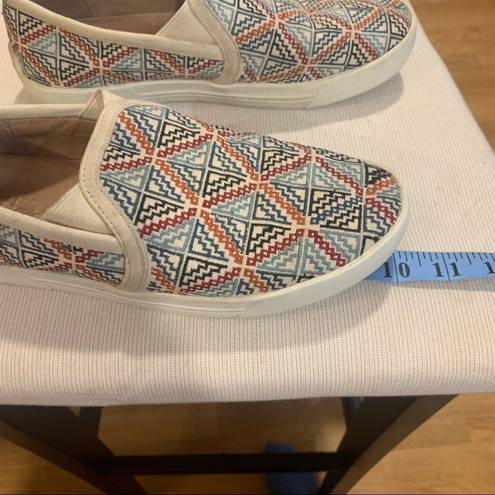 Joie  Sneakers Bohemian Huxley Slip-On Woven Canvas Geometric Pattern, 6.5