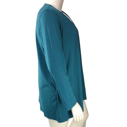 J.Jill  Wearever Collection Womens Size XL Teal Cardigan Sweater Single Button