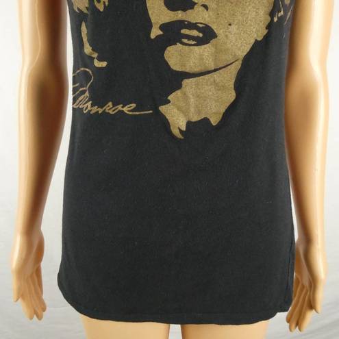 Marilyn Monroe Ejel  Black Gold Graphic Short Sleeve T Shirt Tee Fitted XL