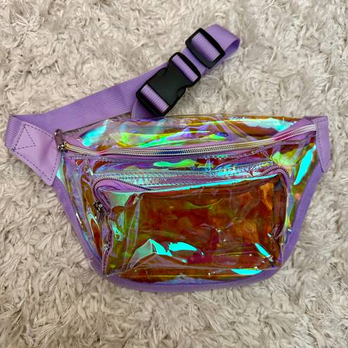 Urban Outfitters Light Purple Clear Holographic Fanny Pack