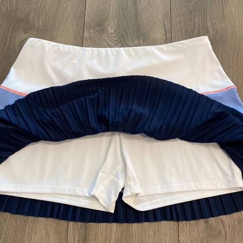 Lucky in Love  13” Tier Pleated Blue And White Tennis Skirt Size Large