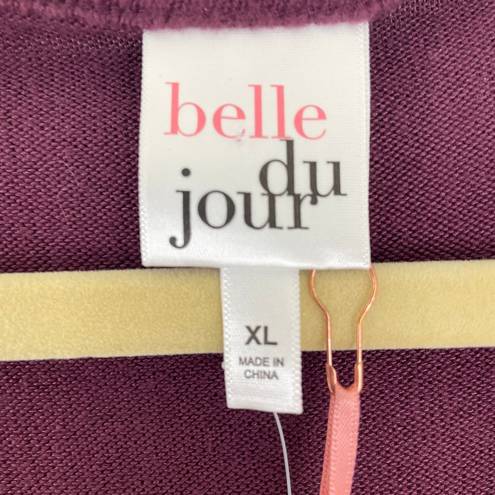 belle du jour  Rayon Knit Maroon Long Sleeve Bodysuit Size XL