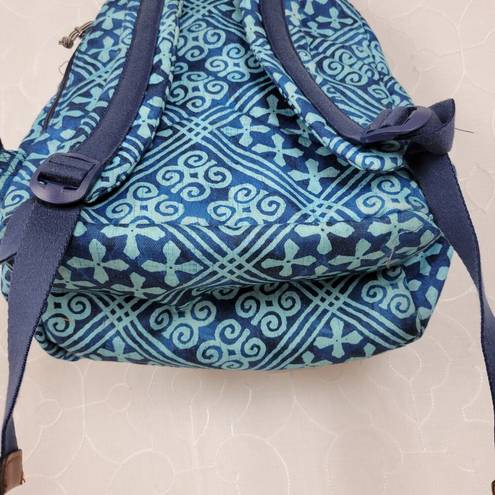Vera Bradley  Lighten Up Grand Cuban Tiles Womens Backpack Blue Laptop Bag