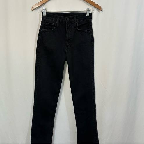 MOTHER High Waisted Rider Ankle Jeans in Not Guilty Black Size 24