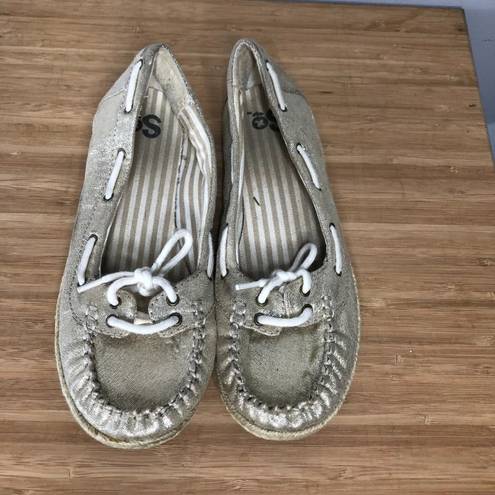 SO Women's  Brand Casual Flats Gold Shimmer Size 6.5 Medium