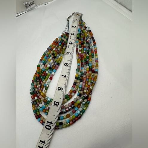 Multicolor Glass Bead Necklace and Bracelet