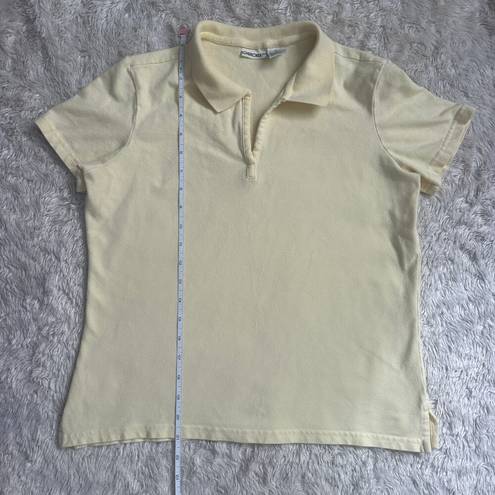 Cherokee Cute Vintage Butter Yellow  Collared Polo Shirt Stretchy Cotton