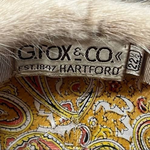 Krass&co VINTAGE FUR Pillbox Hat & Fur/Cashmere Collar G. Fox & . Hartford CT