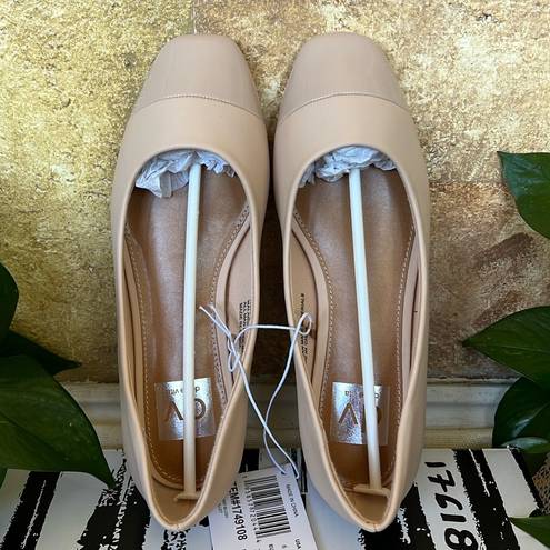 DV by Dolce Vit 🤍 NEW Women’s DV Dolce Vita Malanie Nude Cap Toe Square Slip-On Ballet Flats 🤍