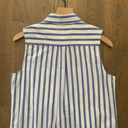 Equipment Cinema striped sleeveless button down top Small