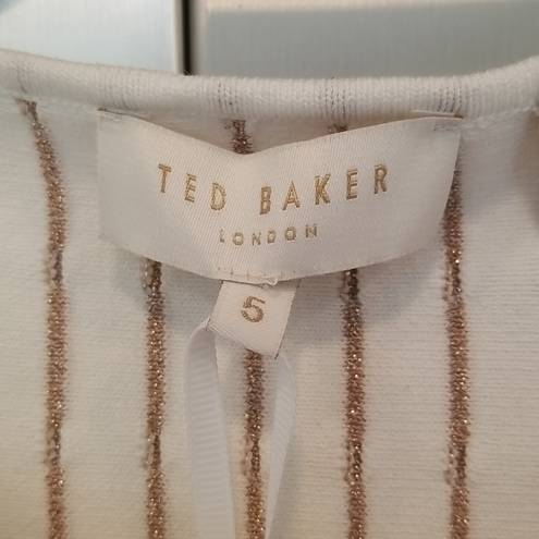 Ted Baker 💕💕 Relioa Metallic Jacquard Dress White