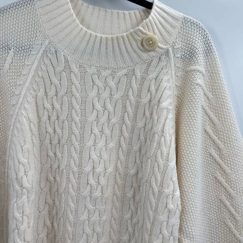 Chico's  white knitted poncho sweater size large/xl