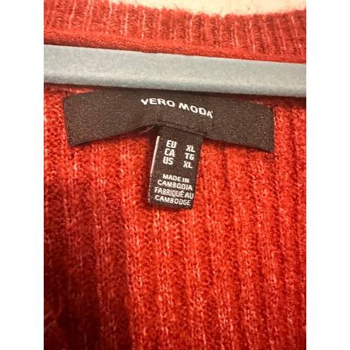 VERO MODA  Leroya Crew Neck Pullover Sweater BURNT ORANGE XL