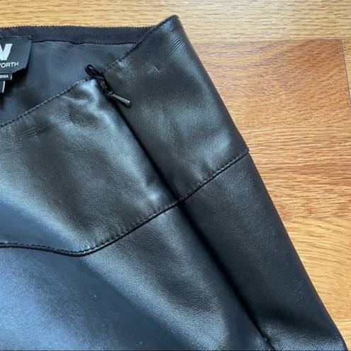 W By Worth  Black‎ Faux Leather Skirt, Sz 0