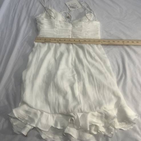 Angel Biba NWT M Medium MAGIC MOMENT RUCHED DRAWSTRING MINI DRESS WHITE Bachelorette