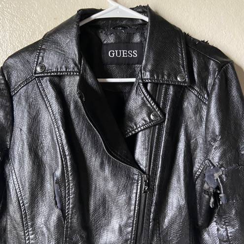 GUESS Black Leather Jacket