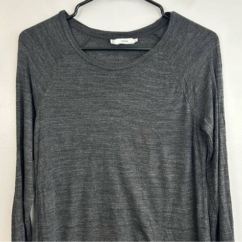 Vince  Long Sleeve Grey Lightweight Top/T-shirt Size Small