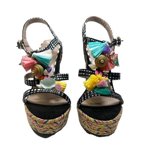 Betsey Johnson  Marcy Embellished Espadrille Platform Heels