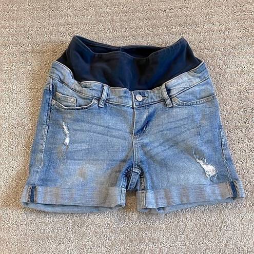 H&M & Denim by  Maternity Distressed Denim Shorts