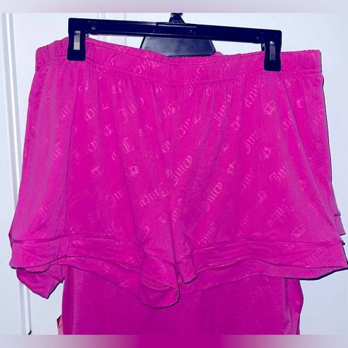 Juicy Couture NWT  Magenta XLarge Shirt Sleeve Short Pajama PNK JC CRWN Set