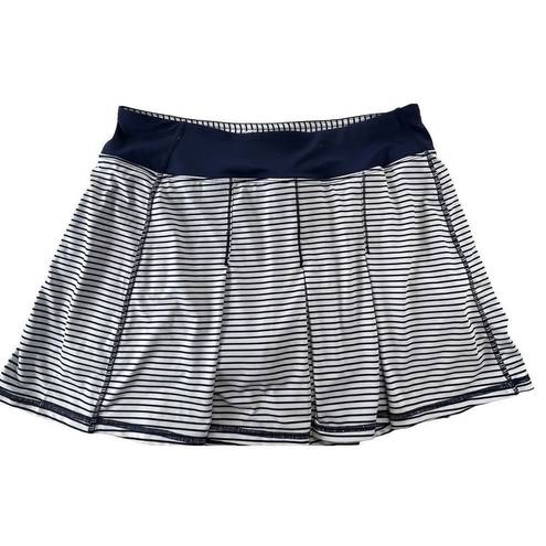 Kyodan  Pleated Navy Stripe Tennis Skirt Medium