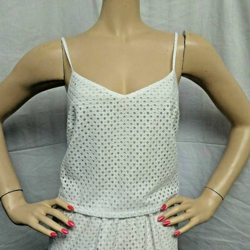 The Loft "" WHITE EYELET OVERLAY TOP CAREER CASUAL DRESS SIZE: 2P NWT $80