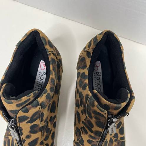 Blondo  Waterproof Leopard Print Hidden Wedge Booties Size 10