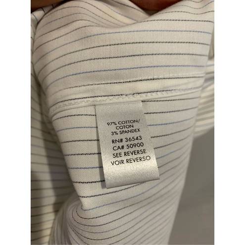 Calvin Klein  Sleeveless Blouse-NEW Medium White/Blu Pinstriped Ret$60