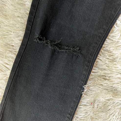 Pistola NWOT  Black Raw Hem Ripped Knee Distressed High Waist Jeans Sz 24/25