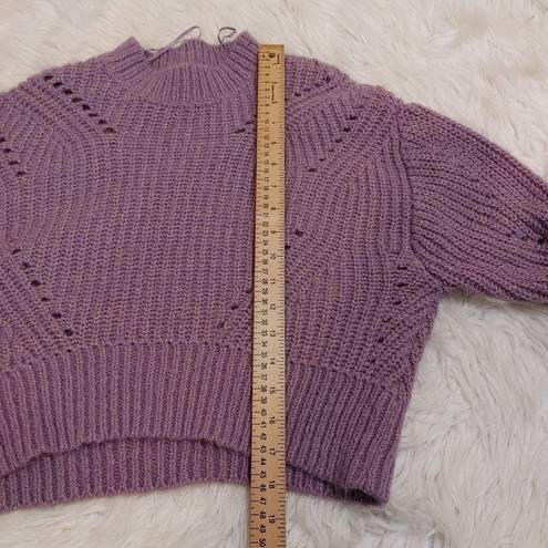 Elizabeth and James  Purple Gold Shiny Thread Size Extra Small XS Cropped Sweater