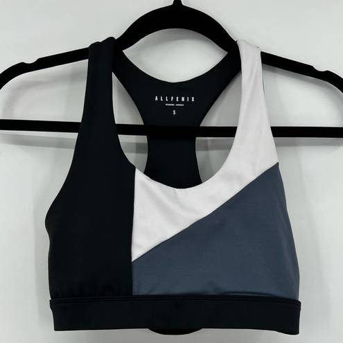 Anthropologie Allfenix Heidi Block Blue Sports Bra Racerback  Breathable Small