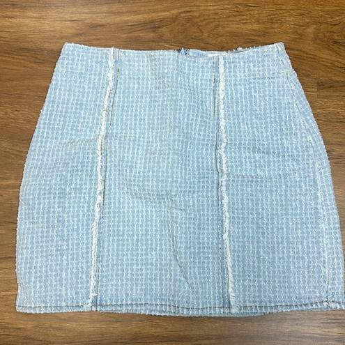 Le lis  Tweed Sky Blue Mini Pencil Skirt Sz XS