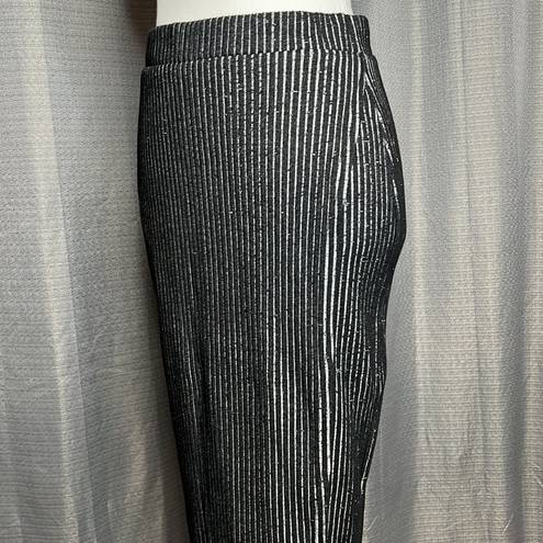 Silence + Noise  BLACK GRAY PENCIL SKIRT WITH SIDE SLIT MEDIUM URBAN OUTFITTERS