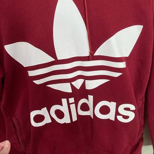 Adidas  burgundy trefoil hoodie size small
