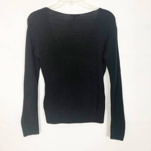 Bar III  Wool Blend Wrap Black Sweater XS