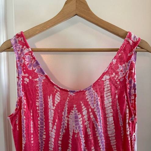 Young Fabulous and Broke NWT  Pink and Purple Tie Dye Linen Maxi Dress