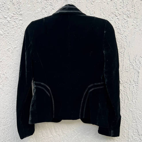 Laundry by Shelli Segal  Velvet Button Front Blazer Jacket Black Womens 2